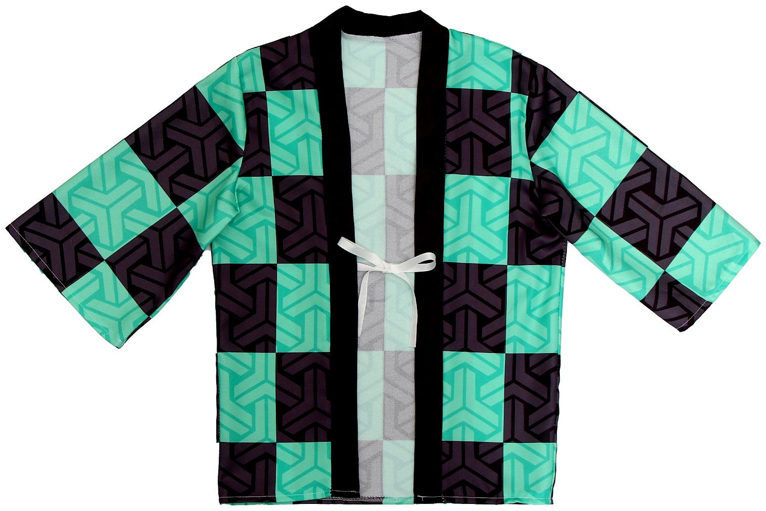 Карнавальное хаори «Демонический клинок», рост 98-152 см, цвет зелёный