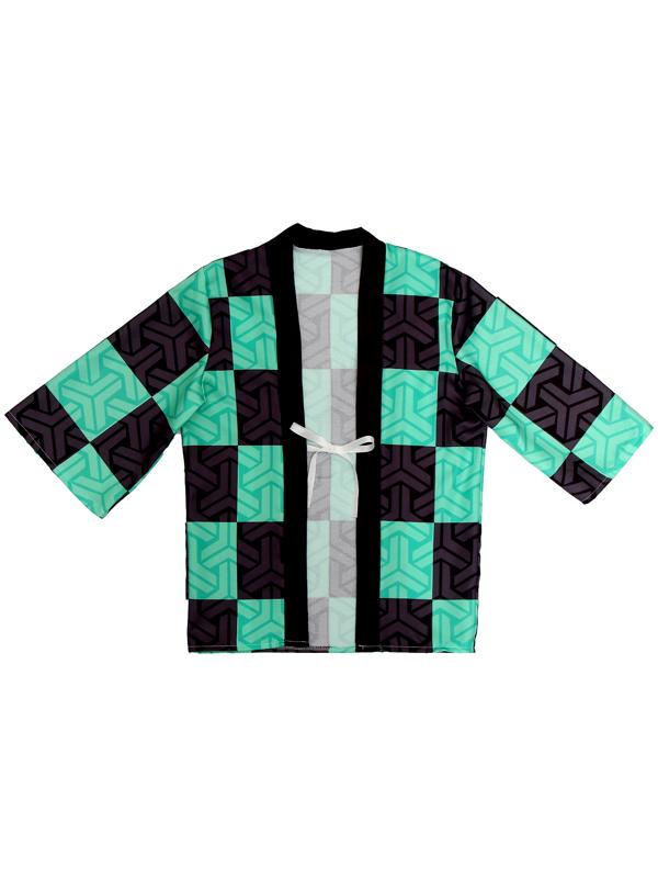 Карнавальное хаори «Демонический клинок», рост 98-152 см, цвет зелёный