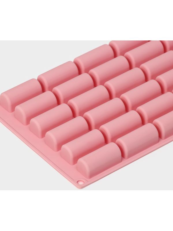 Силиконовая форма для конфет Доляна «Батончик», 28×17,5×2 см, 30 ячеек (4.3×1,7см)