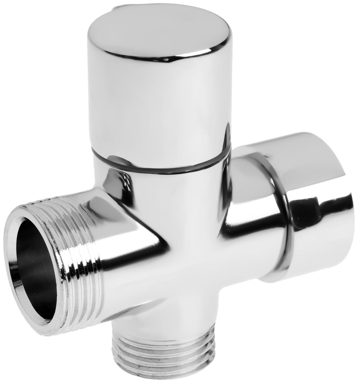 Дивертор ZEIN Z747, для смесителя, корпус латунь, круглая гайка, цвет хром