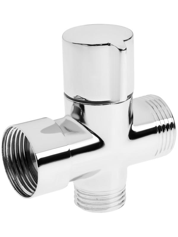 Дивертор ZEIN Z747, для смесителя, корпус латунь, круглая гайка, цвет хром