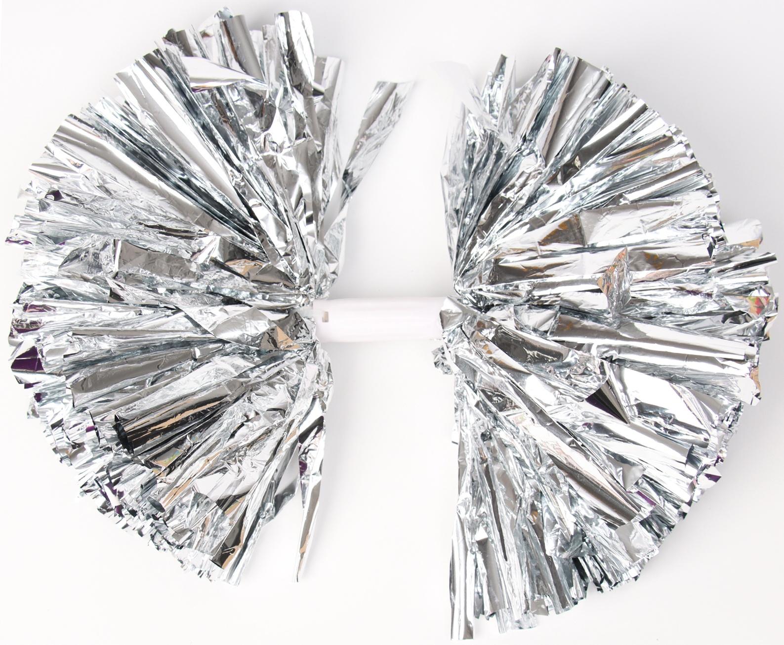 Помпон, цвет серебряный