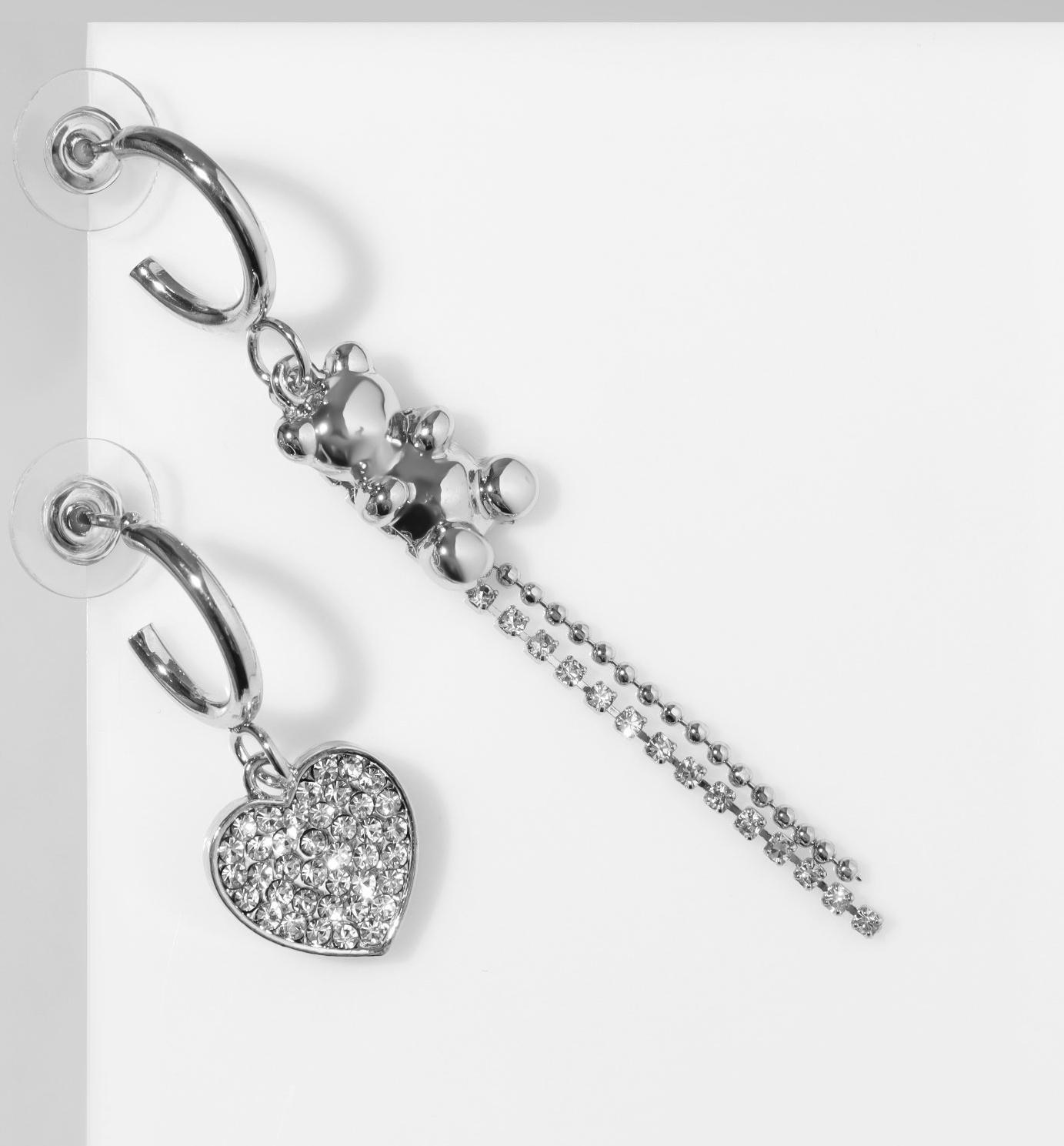 Серьги висячие со стразами 