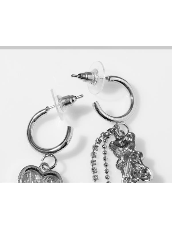 Серьги висячие со стразами 