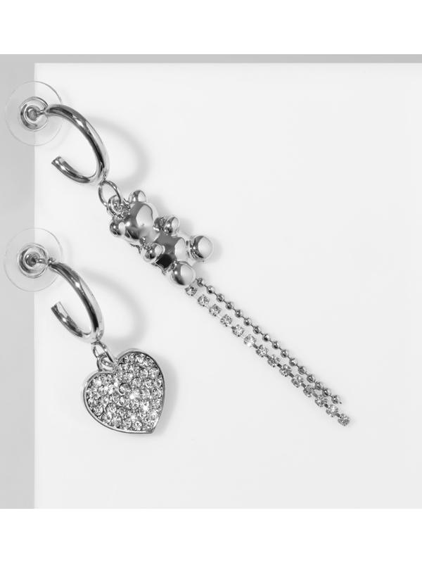 Серьги висячие со стразами 