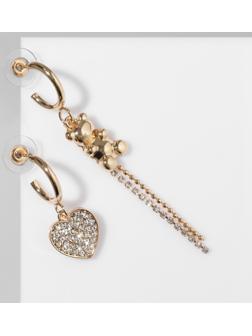 Серьги висячие со стразами 