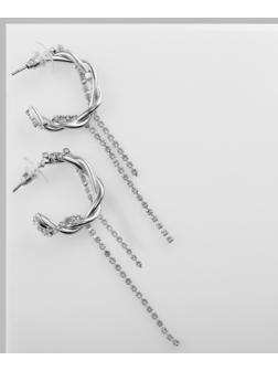 Серьги висячие со стразами 