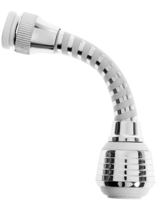 Аэратор ZEIN Z3603, поворотный, на шарнире, гибкий, 2 режима, хром/белый