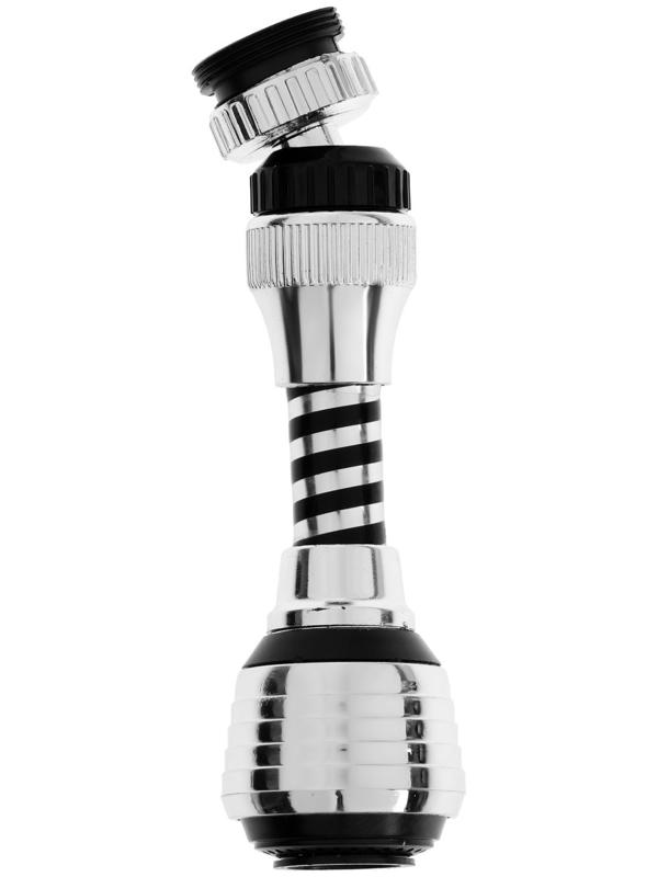 Аэратор ZEIN Z3604, поворотный, на шарнире, гибкий, 2 режима, хром/черный