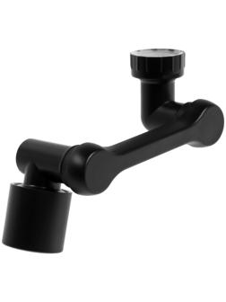 Аэратор ZEIN Z3631, поворотный, регулируемый, угловой, 2 режима, черный