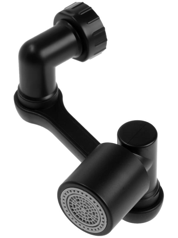 Аэратор ZEIN Z3631, поворотный, регулируемый, угловой, 2 режима, черный