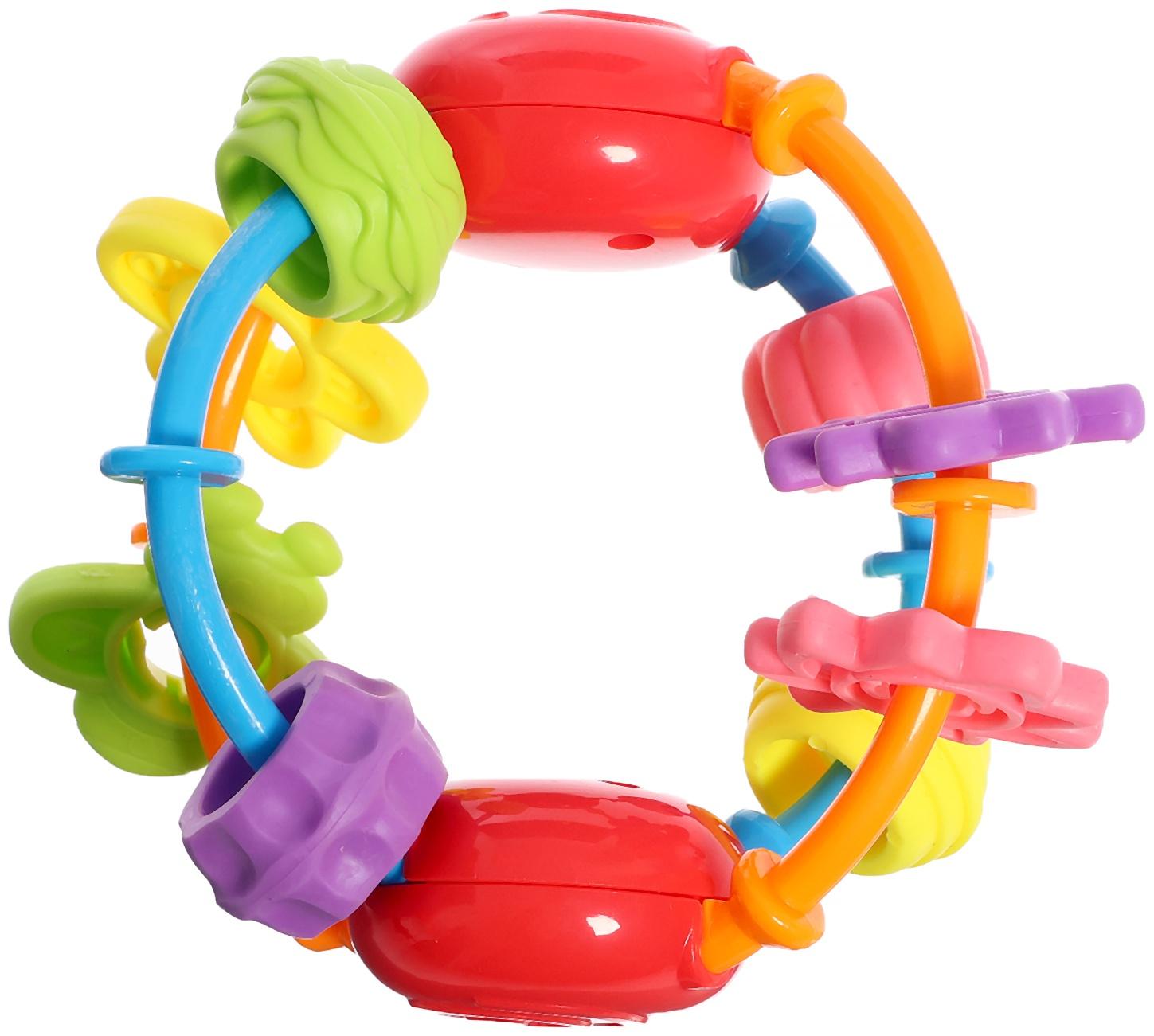 Погремушка детская с прорезывателем для зубов, цвет МИКС