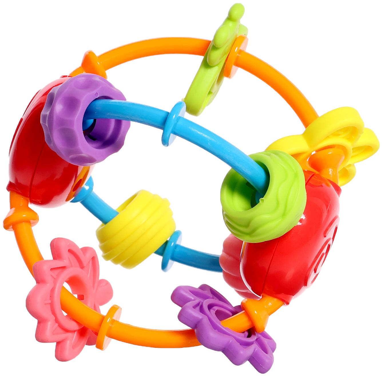 Погремушка детская с прорезывателем для зубов, цвет МИКС