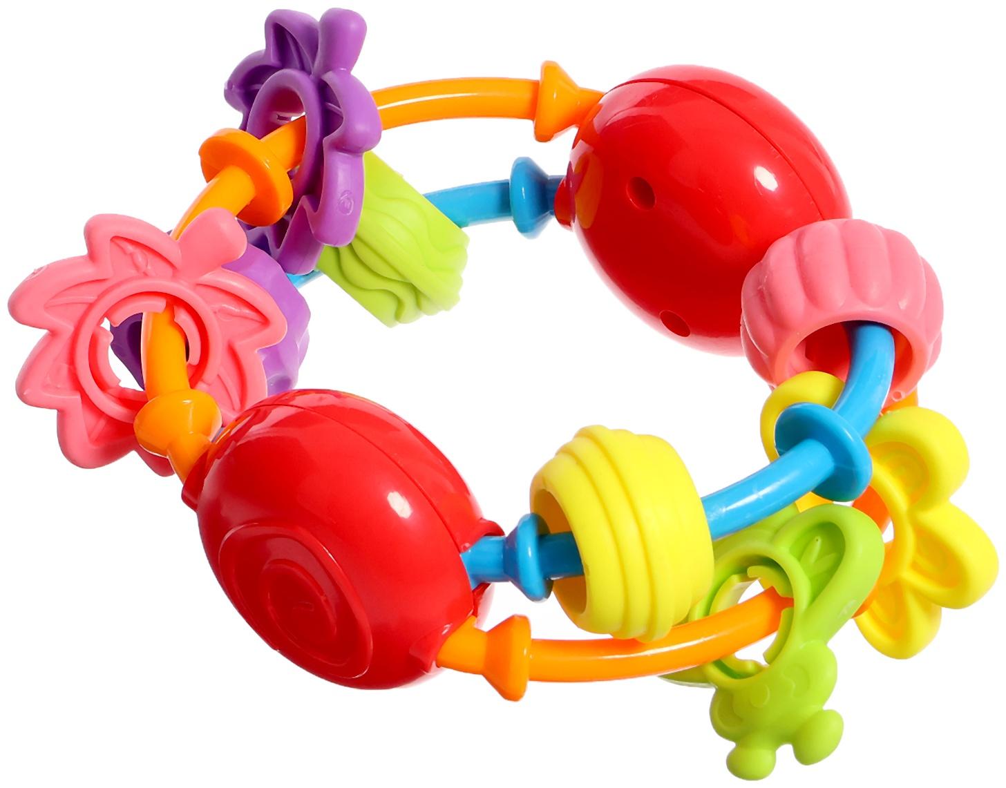 Погремушка детская с прорезывателем для зубов, цвет МИКС