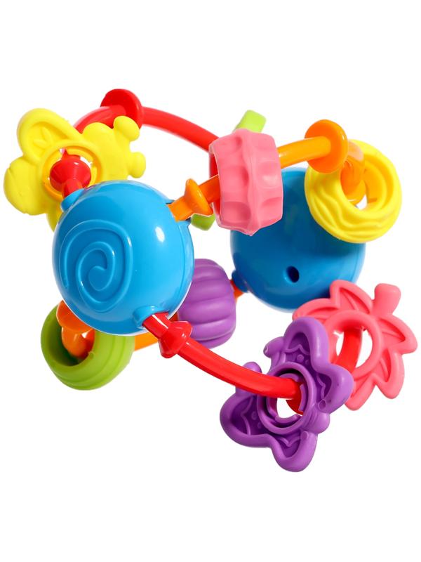 Погремушка детская с прорезывателем для зубов, цвет МИКС
