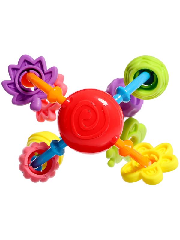 Погремушка детская с прорезывателем для зубов, цвет МИКС