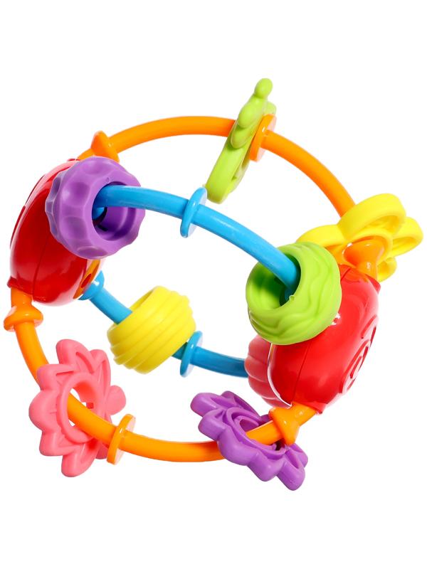 Погремушка детская с прорезывателем для зубов, цвет МИКС