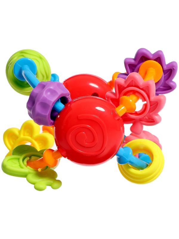 Погремушка детская с прорезывателем для зубов, цвет МИКС