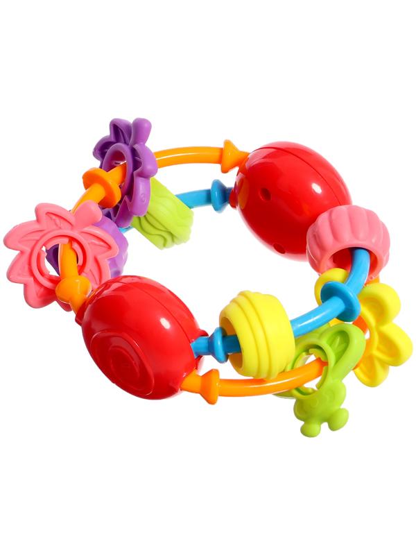 Погремушка детская с прорезывателем для зубов, цвет МИКС