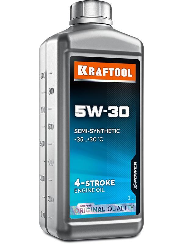 KRAFTOOL 5W-30, 1 л, зимнее полусинтетическое масло для 4-тактных двигателей (41511-1)