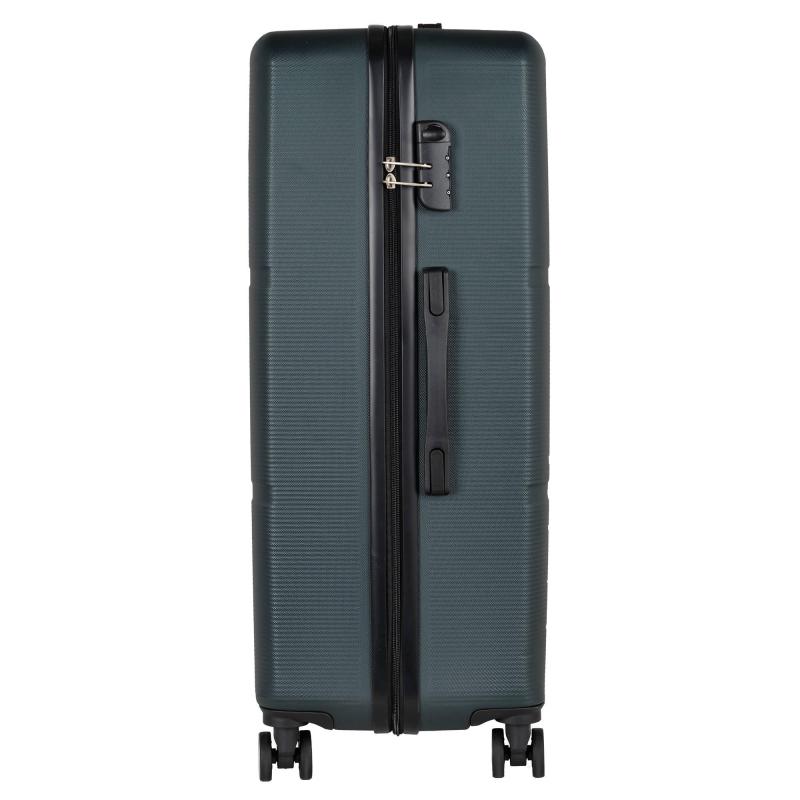 Чемодан Р612 (3-ой) зеленый Green  (28) пластик ABS средний