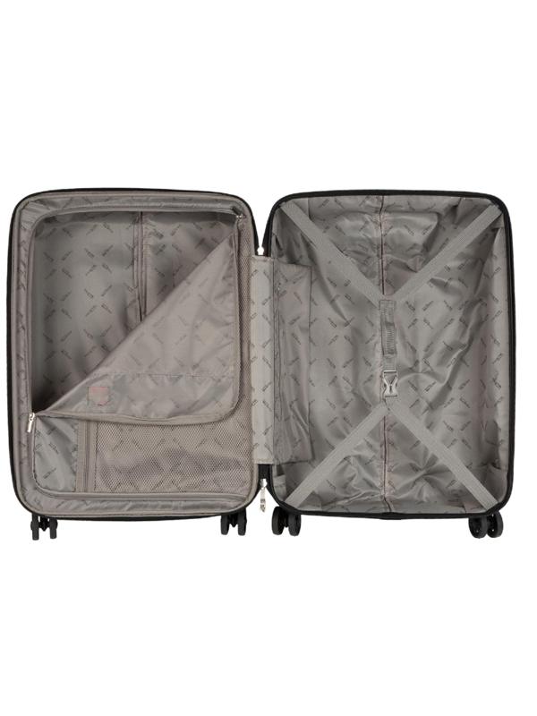 Чемодан Р1936 (3-ой) Grey серый (24) пластик ABS средний