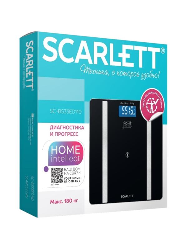 Весы напольные диагностические SCARLETT SC-BS33ED110, 180кг, черный