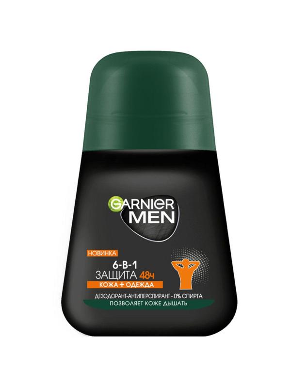 Дезодорант-антиперспирант Garnier ролик Men 6в1 защита 48ч, муж, 50мл