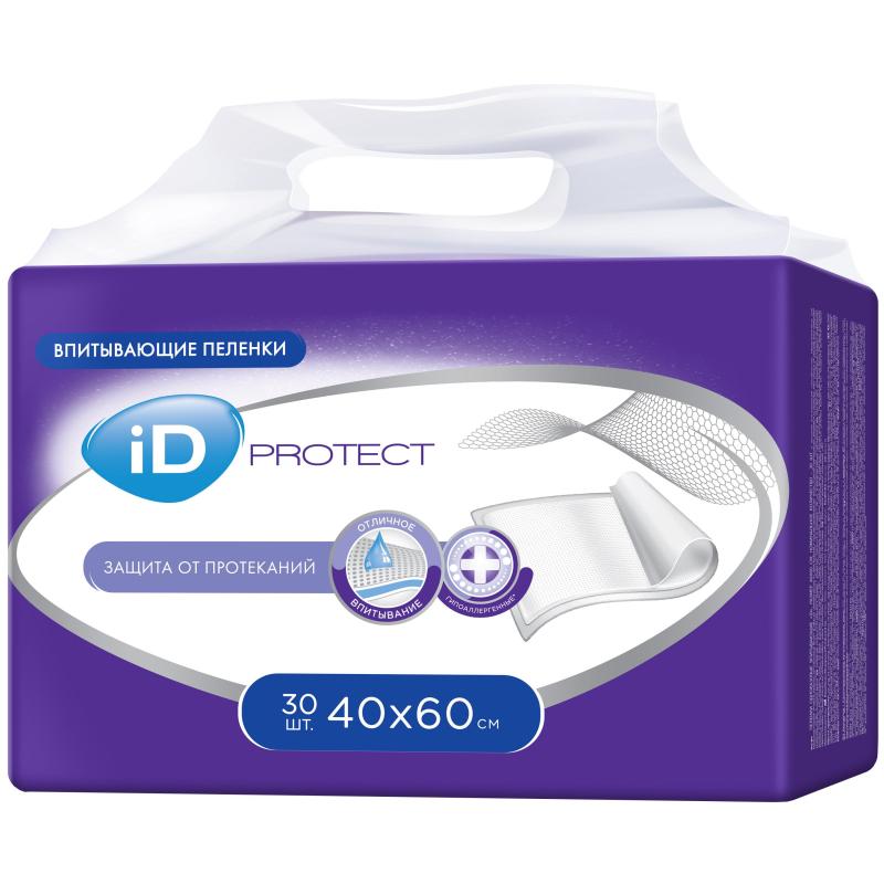 Пеленки впитывающие однораз. 40х60 id Protect 30 шт/уп