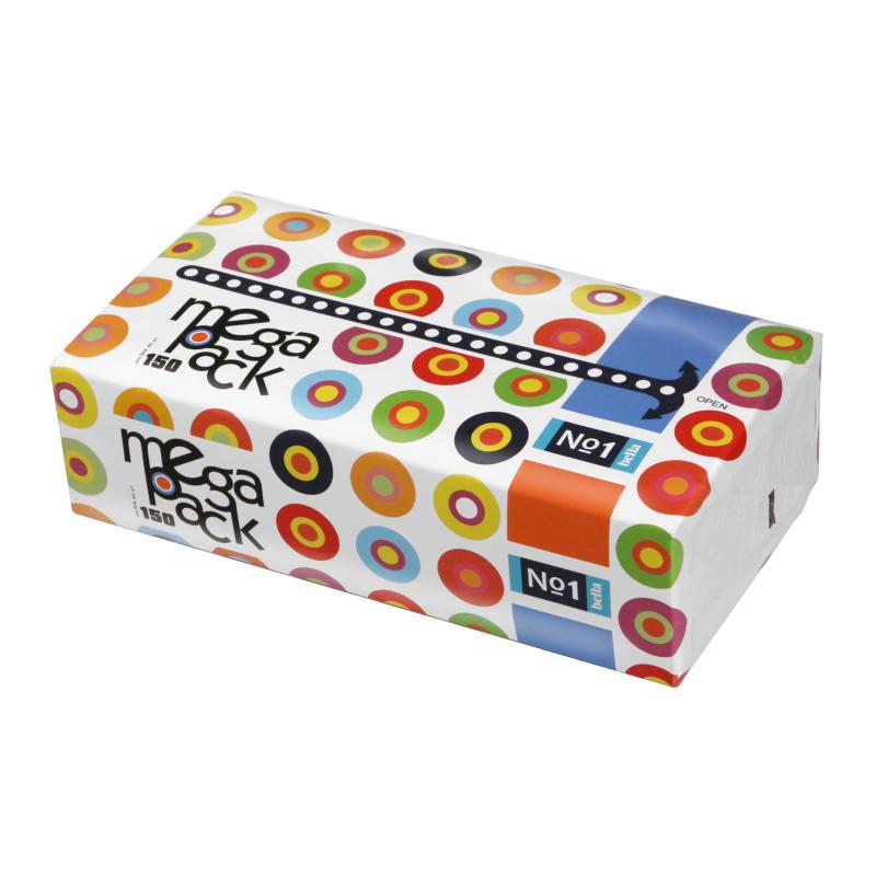 Салфетки косметические Bella 2сл MegaPack в п/э 150шт/уп(BE-042-U150-010)
