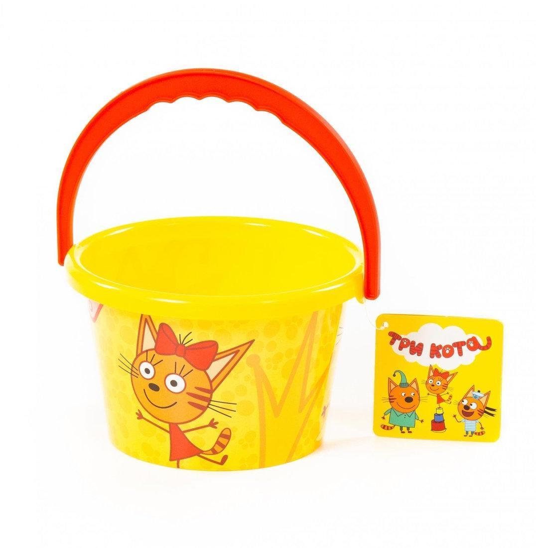 Ведро среднее с наклейкой Три Кота, в ассорт.