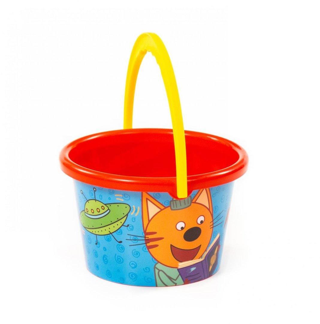 Ведро среднее с наклейкой Три Кота, в ассорт.