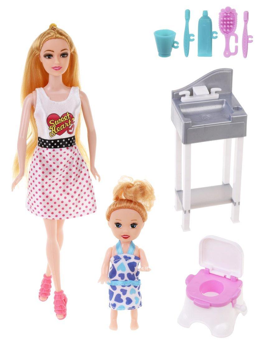 Игр. наб. Семья, в компл. кукла 30 см., кукла 10 см., предм. 7 шт. в ассорт.,
кор.