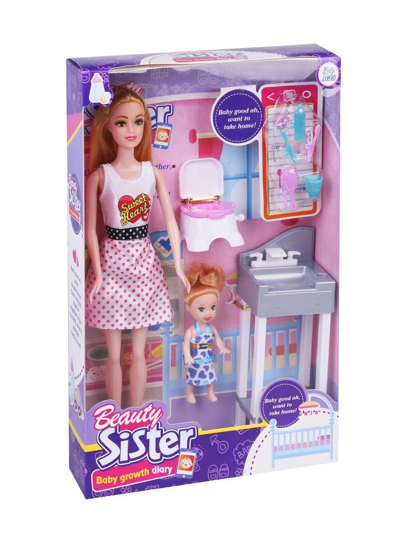 Игр. наб. Семья, в компл. кукла 30 см., кукла 10 см., предм. 7 шт. в ассорт.,
кор.