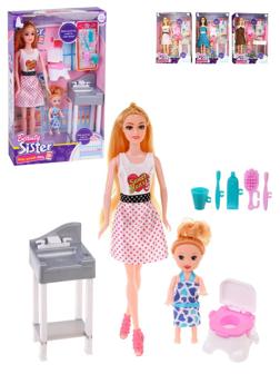 Игр. наб. Семья, в компл. кукла 30 см., кукла 10 см., предм. 7 шт. в ассорт.,
кор.