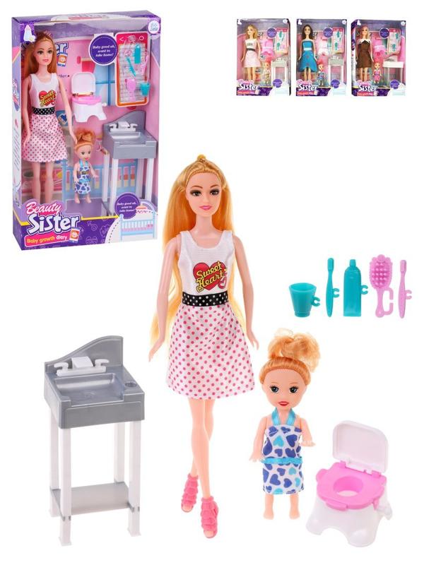 Игр. наб. Семья, в компл. кукла 30 см., кукла 10 см., предм. 7 шт. в ассорт.,
кор.