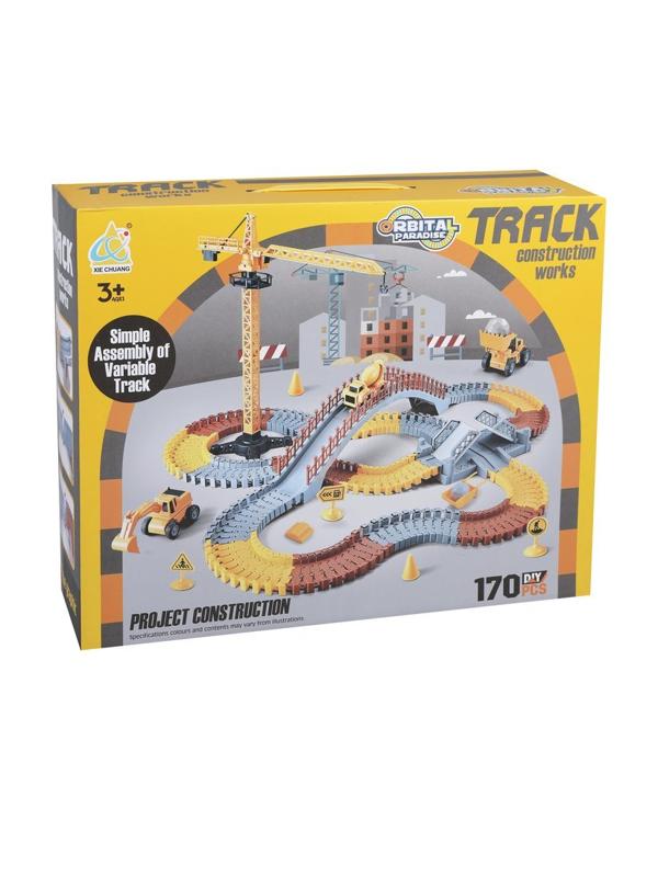 Игровой набор Автотрек, в комплекте деталей-предметов 170шт., элемент питания
АА*1шт. не входит в комплект, коробка