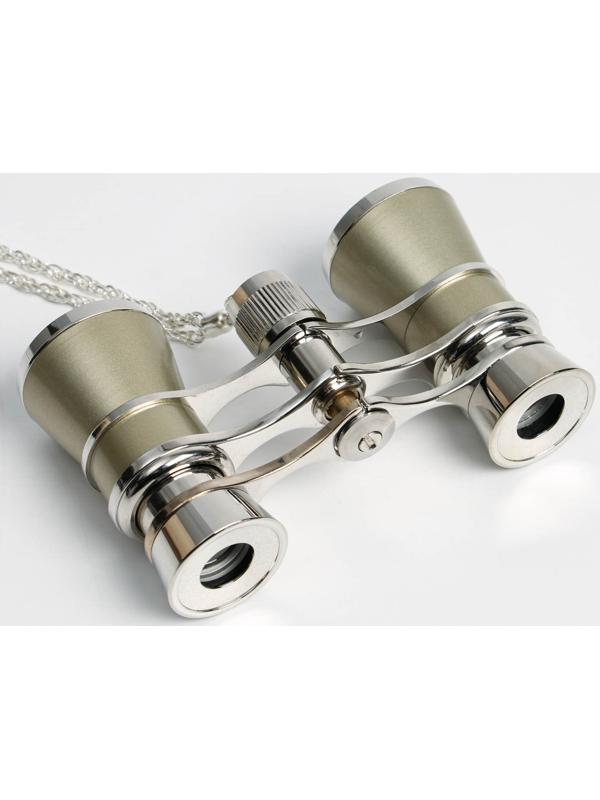 Бинокль театральный 3х25, хромированный, цвет бежевый, упаковка микс