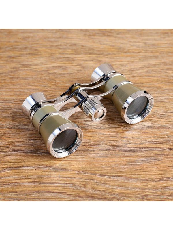 Бинокль театральный 3х25, хромированный, цвет бежевый, упаковка микс
