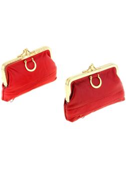 Косметичка на фермуаре, 2 отдела, цвет красный, МИКС