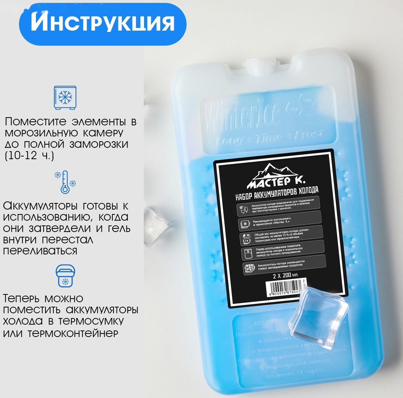Набор аккумуляторов холода - гелевый хладоэлемент для термосумки 