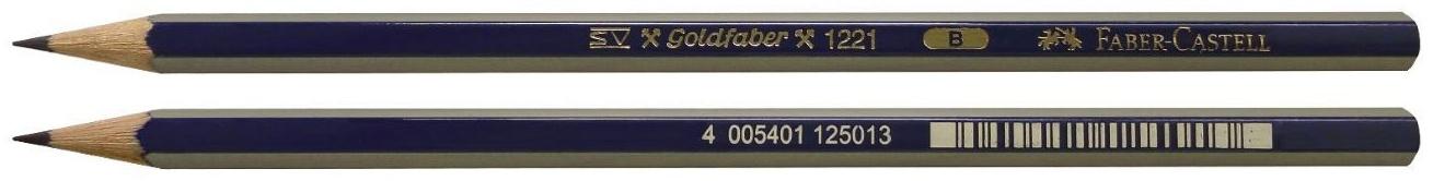 Карандаш чёрнографитный Faber-Castell GOLDFABER 1222 B, шестигранный, цена за 1 штуку