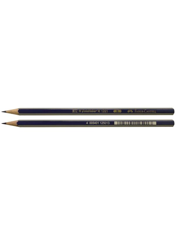 Карандаш чёрнографитный Faber-Castell GOLDFABER 1222 B, шестигранный, цена за 1 штуку