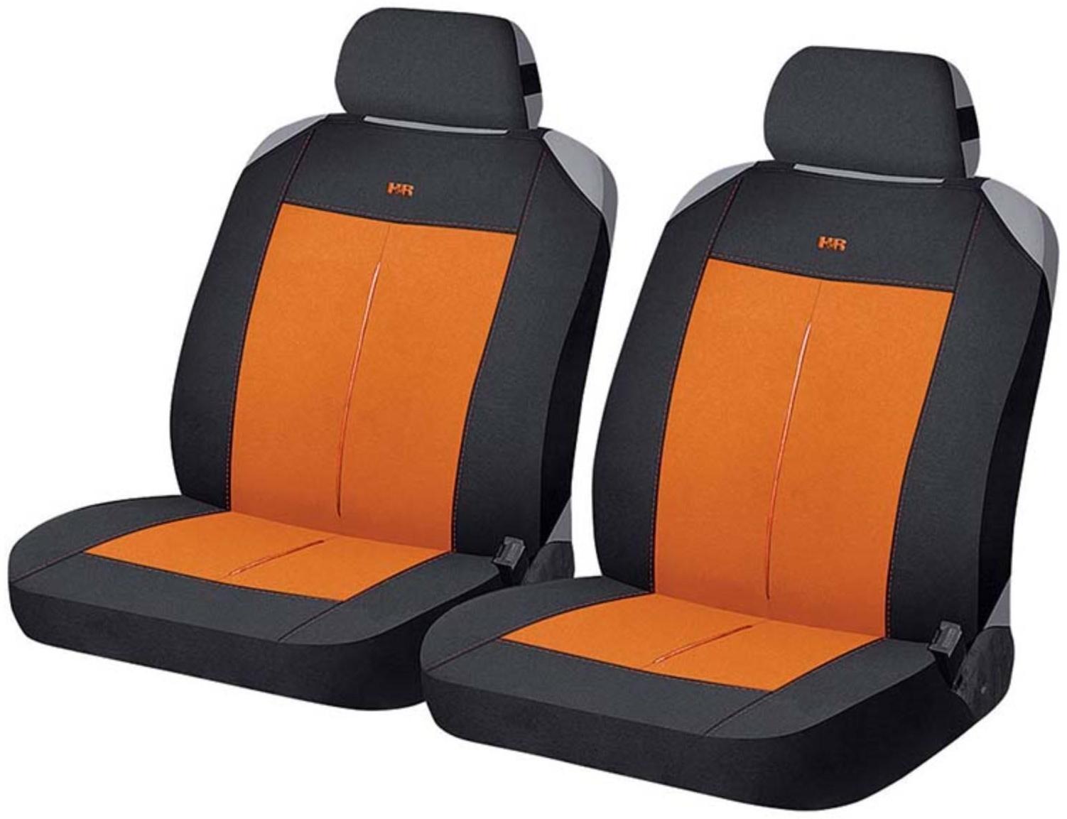 Накидки, на переднее сиденье, VERTICAL FRONT, оранжево-черный, трикотаж