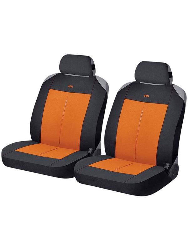Накидки, на переднее сиденье, VERTICAL FRONT, оранжево-черный, трикотаж