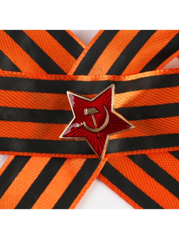 Брошь «Победа», бант со звездой