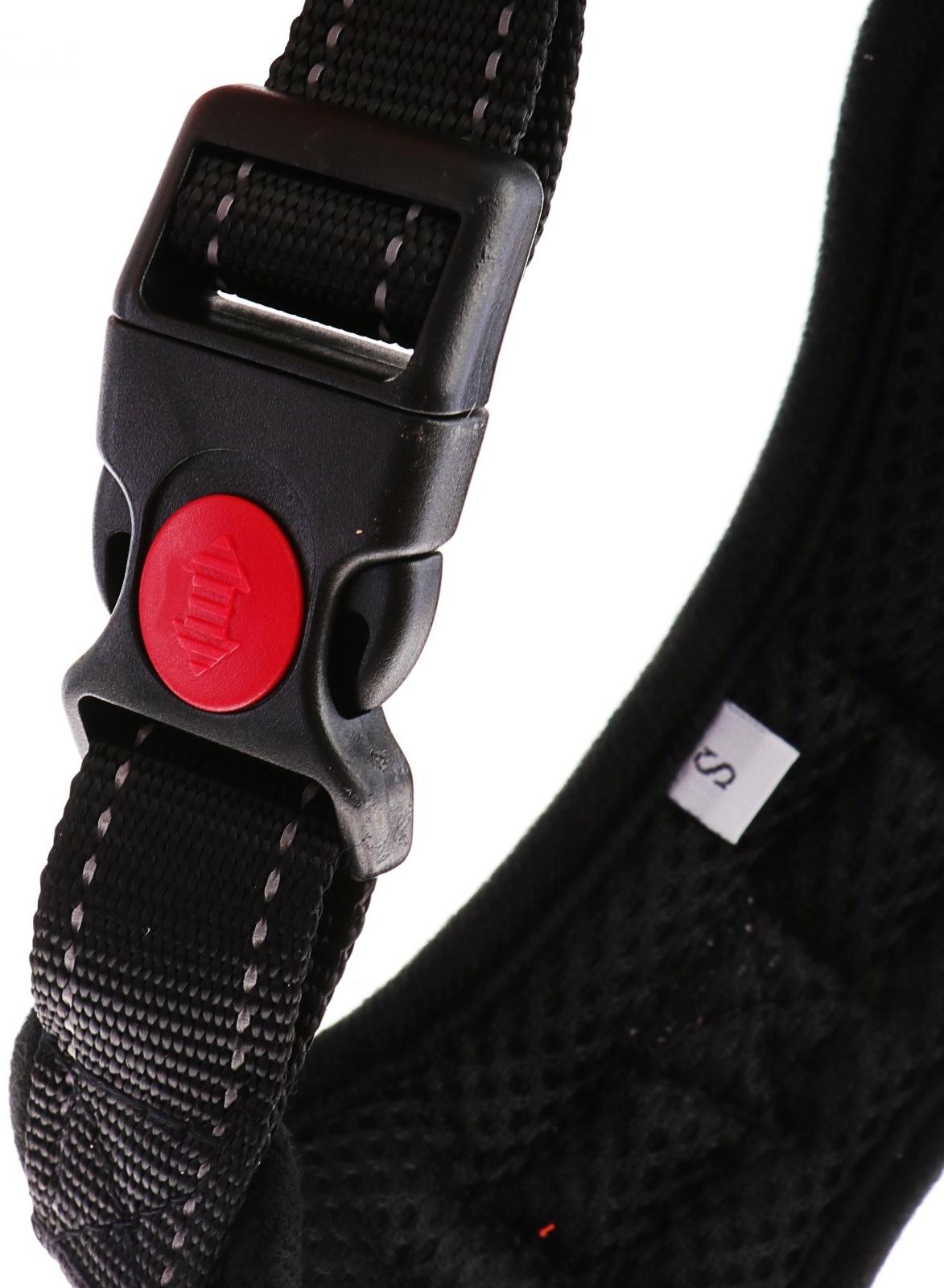 Шлейка К7 мягкая светоотражающая, размер М, ОГ 52-66 см, вес 9,5-17,5 кг, чёрная