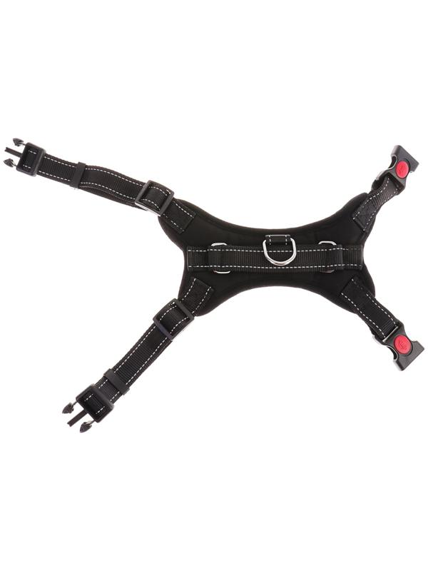 Шлейка К7 мягкая светоотражающая, размер М, ОГ 52-66 см, вес 9,5-17,5 кг, чёрная