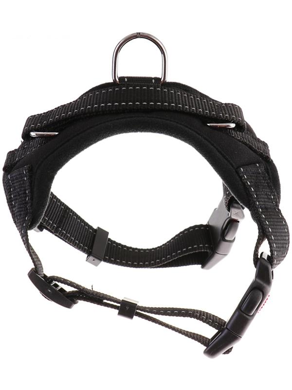 Шлейка К7 мягкая светоотражающая, размер М, ОГ 52-66 см, вес 9,5-17,5 кг, чёрная