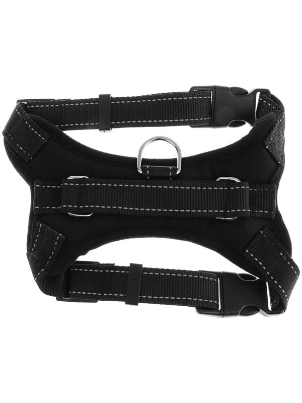 Шлейка К7 мягкая светоотражающая, размер М, ОГ 52-66 см, вес 9,5-17,5 кг, чёрная